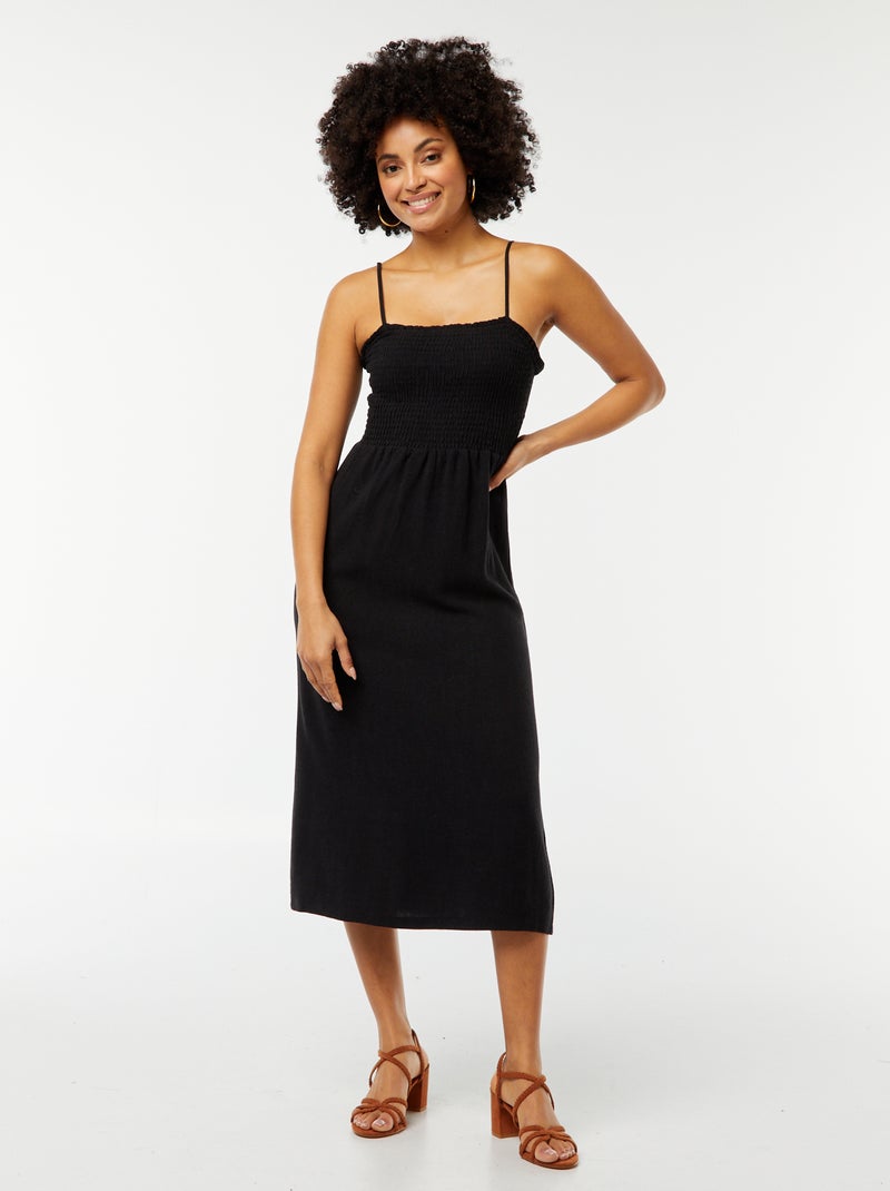 Vestito fluido con spalline sottili regolabili nero - Kiabi