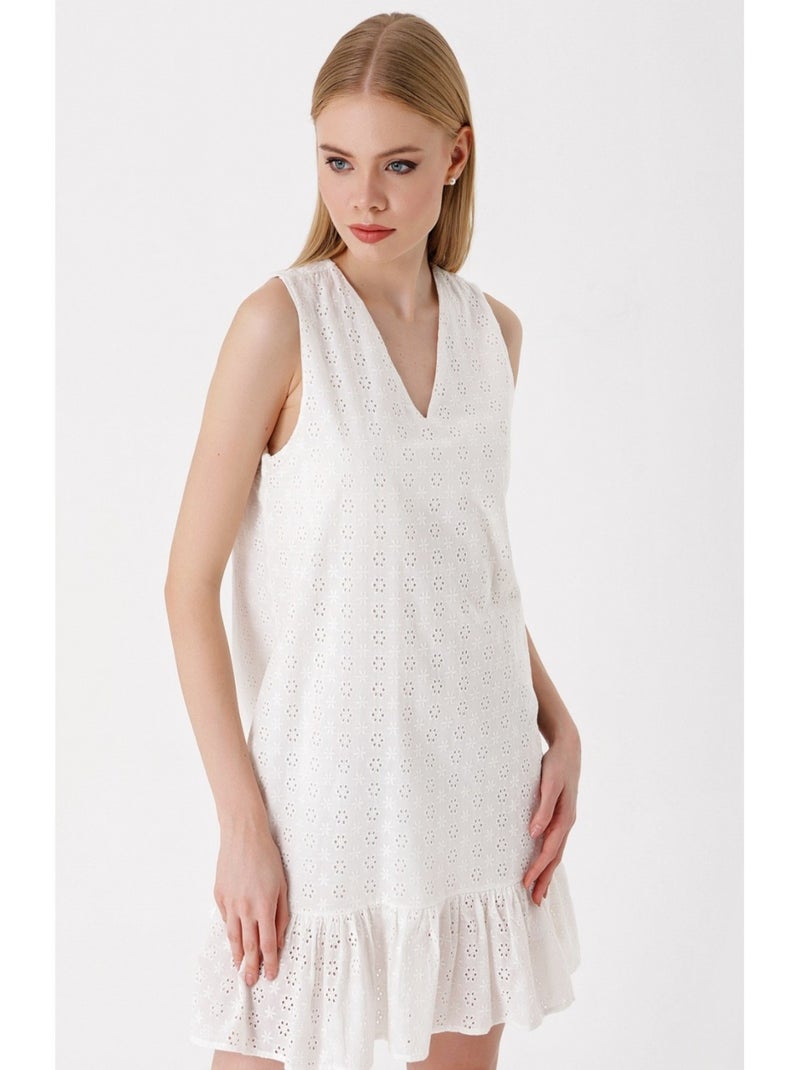 Vestito fluido senza maniche Bianco - Kiabi