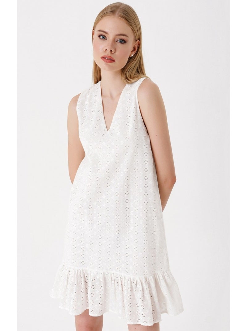 Vestito fluido senza maniche Bianco - Kiabi