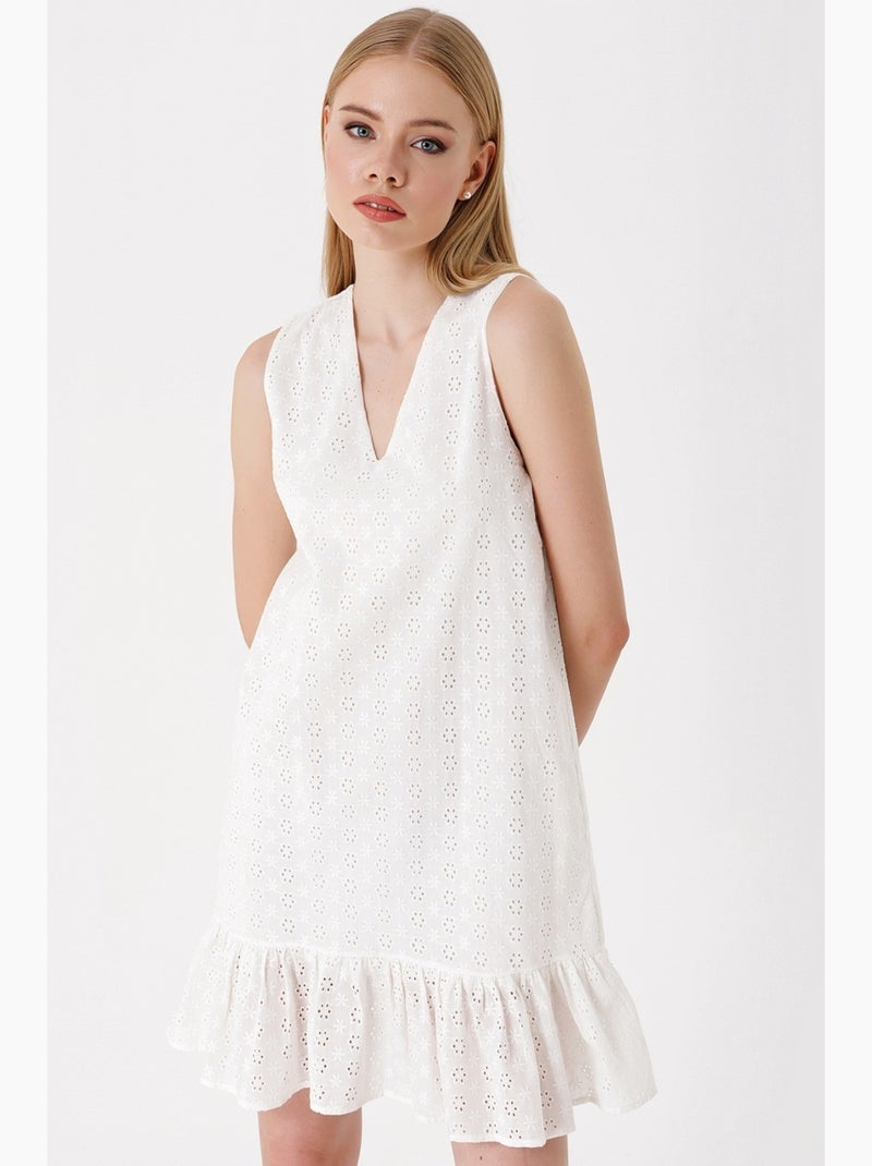 Vestito fluido senza maniche Bianco - Kiabi