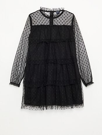Vestito "Halloween" a maniche lunghe in plumetis con collo alto
