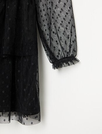Vestito "Halloween" a maniche lunghe in plumetis con collo alto