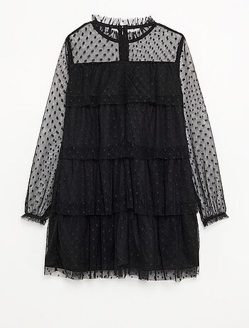 Vestito "Halloween" a maniche lunghe in plumetis con collo alto