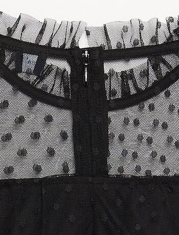Vestito "Halloween" a maniche lunghe in plumetis con collo alto