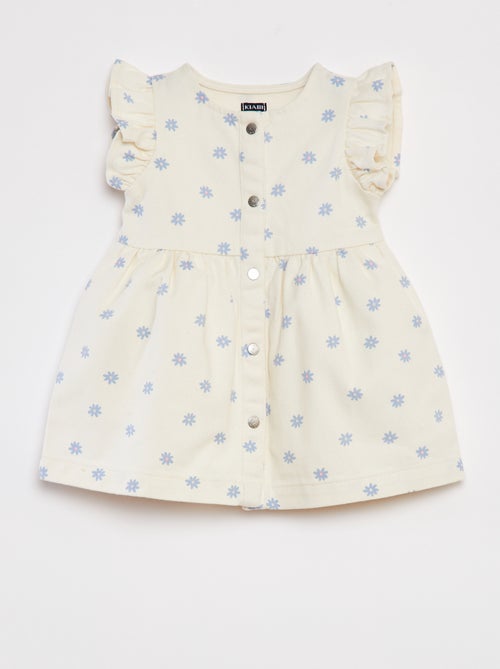 Vestito in denim a maniche corte con volant - Kiabi