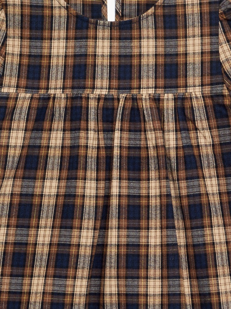 Vestito in flanella a maniche lunghe Marrone - Kiabi