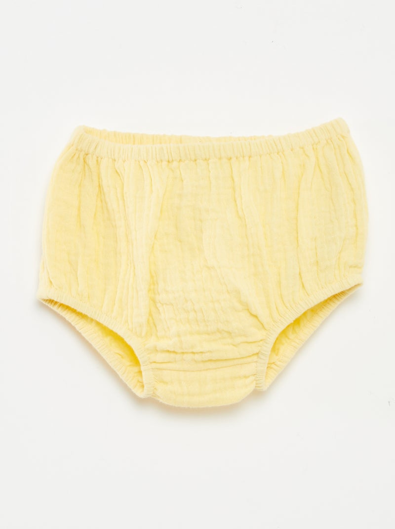 Vestito in garza di cotone + slip - 2 pezzi GIALLO - Kiabi