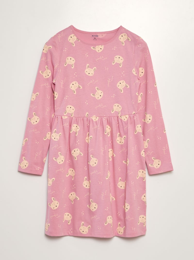 Vestito in jersey con stampa fantasia ROSA - Kiabi