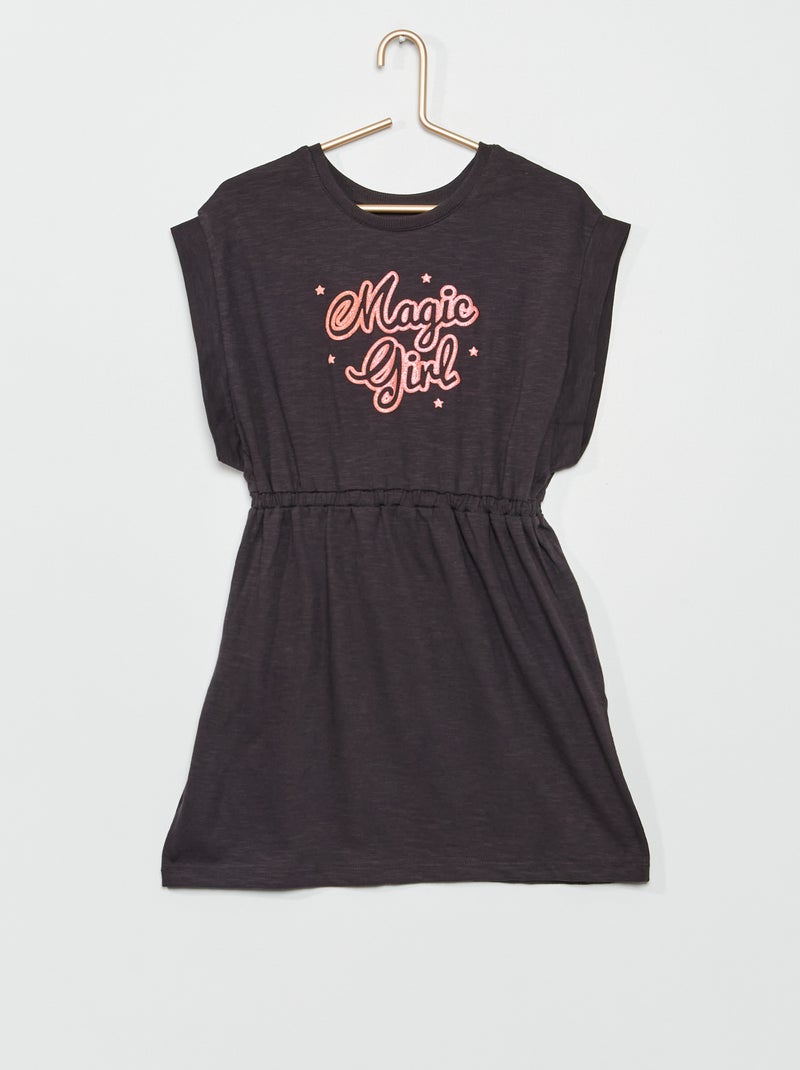 Vestito in jersey con stampa ludica NERO - Kiabi