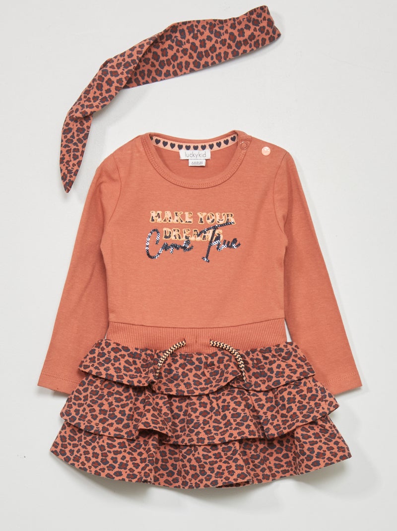 Vestito in jersey con stampa ROSA - Kiabi