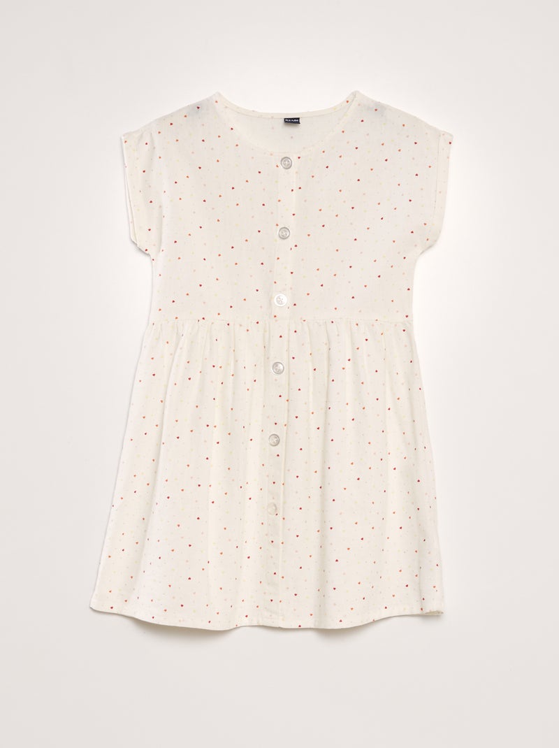 DESIGN - Vestito Da Giorno Midi Con Bottoni Sul Davanti Nero E Bianco A Pois - Foto 4