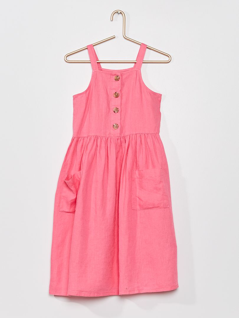 Vestito in lino rosa - Kiabi