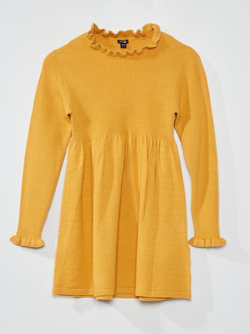 Vestito in maglia a coste GIALLO - Kiabi