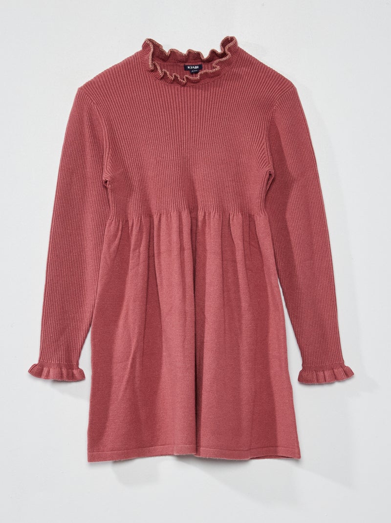 Vestito in maglia a coste ROSA - Kiabi