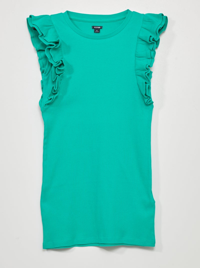 Vestito in maglia a coste Verde - Kiabi