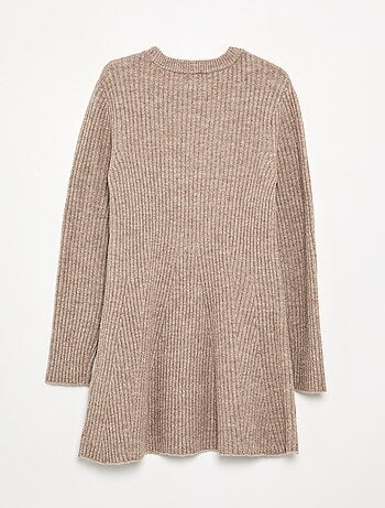 Vestito in maglia a costine a maniche lunghe