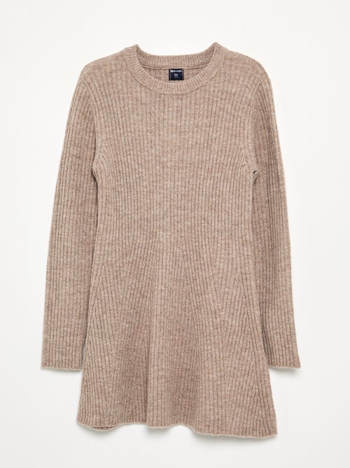 Vestito in maglia a costine a maniche lunghe - Kiabi
