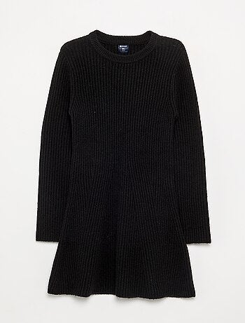 Vestito in maglia a costine a maniche lunghe