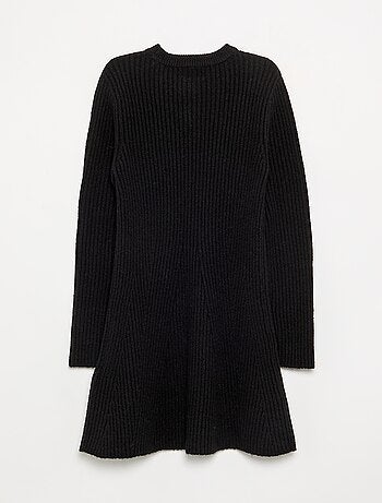 Vestito in maglia a costine a maniche lunghe