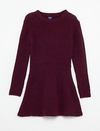 Vestito in maglia a costine a maniche lunghe