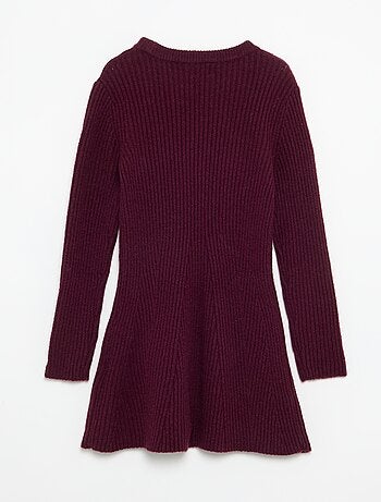 Vestito in maglia a costine a maniche lunghe
