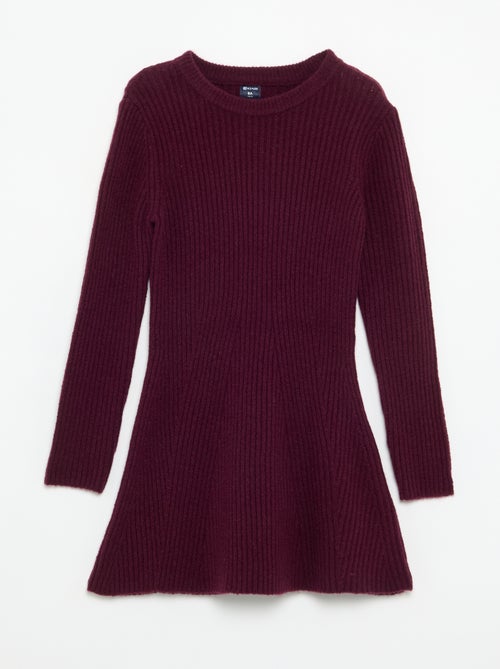 Vestito in maglia a costine a maniche lunghe - Kiabi