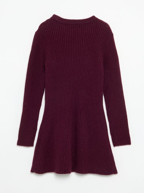 Vestito in maglia a costine a maniche lunghe - Kiabi
