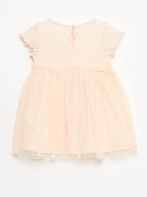 Vestito in maglia a costine e tulle - Kiabi