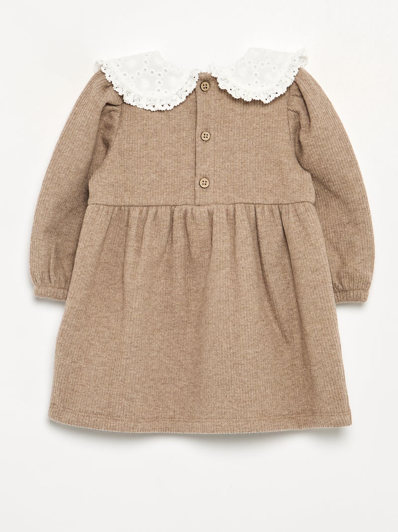 Vestito in maglia a maniche lunghe Beige - Kiabi
