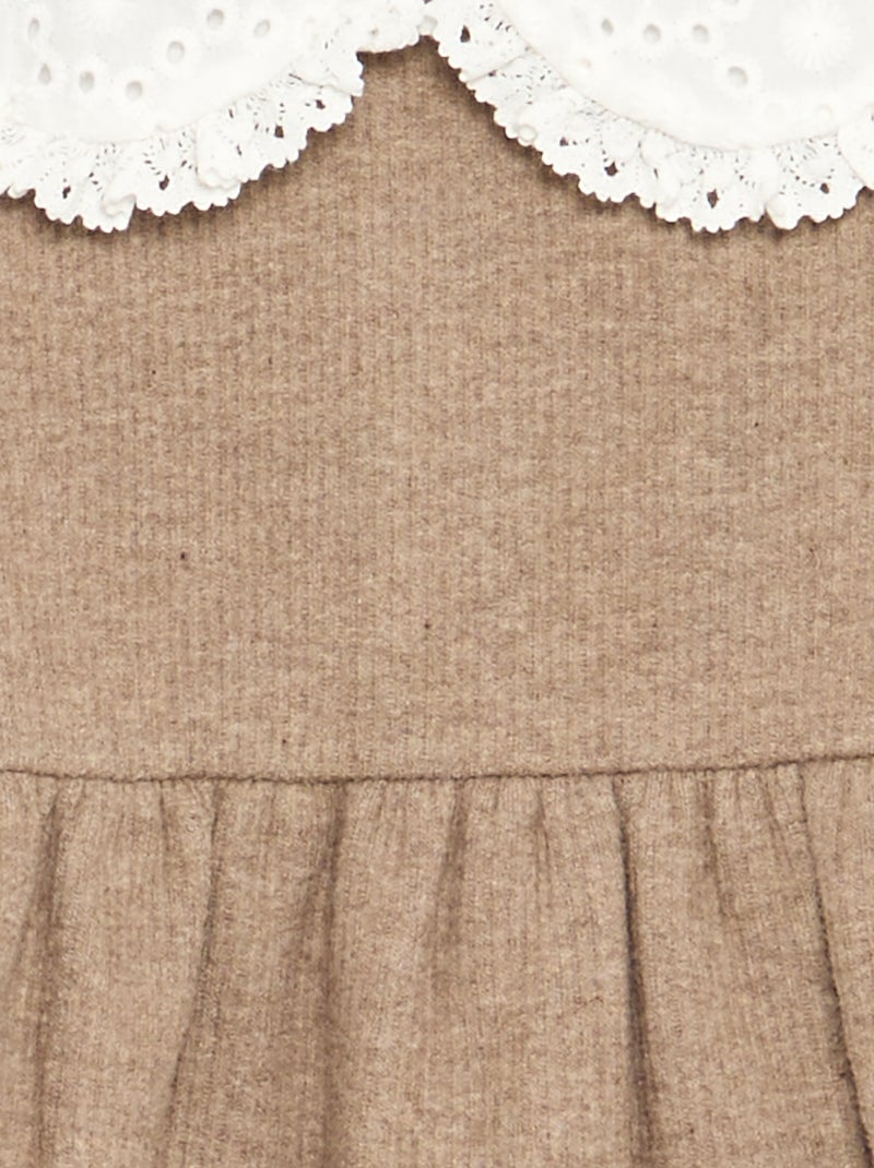 Vestito in maglia a maniche lunghe Beige - Kiabi