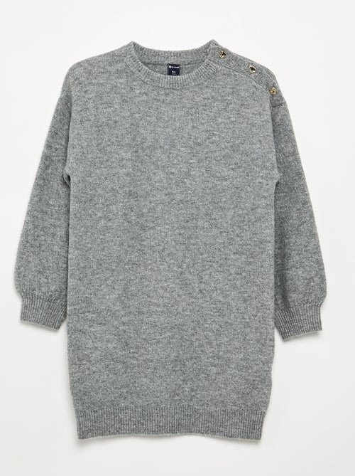 Vestito in maglia a maniche lunghe e collo abbottonato - Kiabi