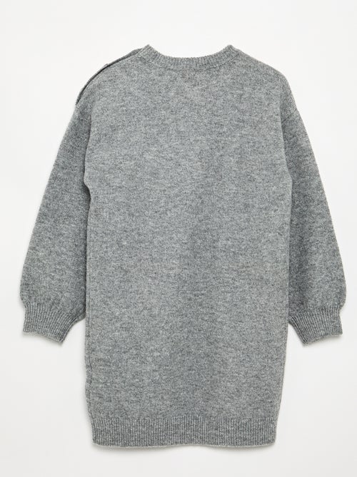 Vestito in maglia a maniche lunghe e collo abbottonato - Kiabi