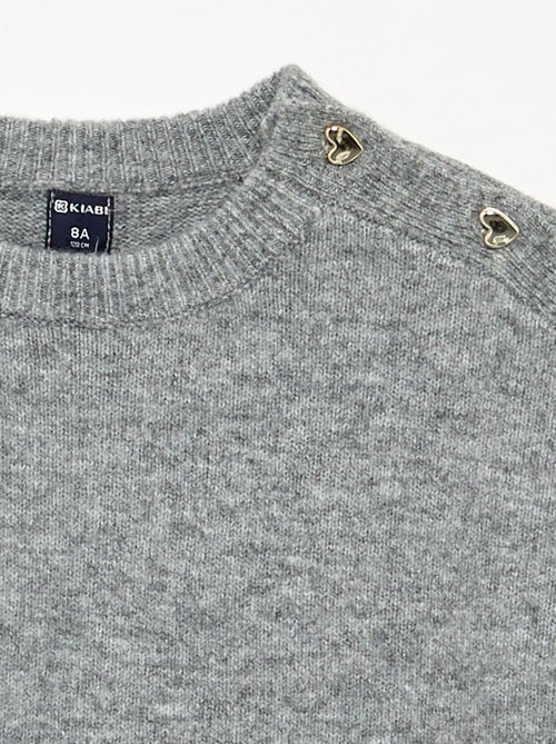 Vestito in maglia a maniche lunghe e collo abbottonato - Kiabi