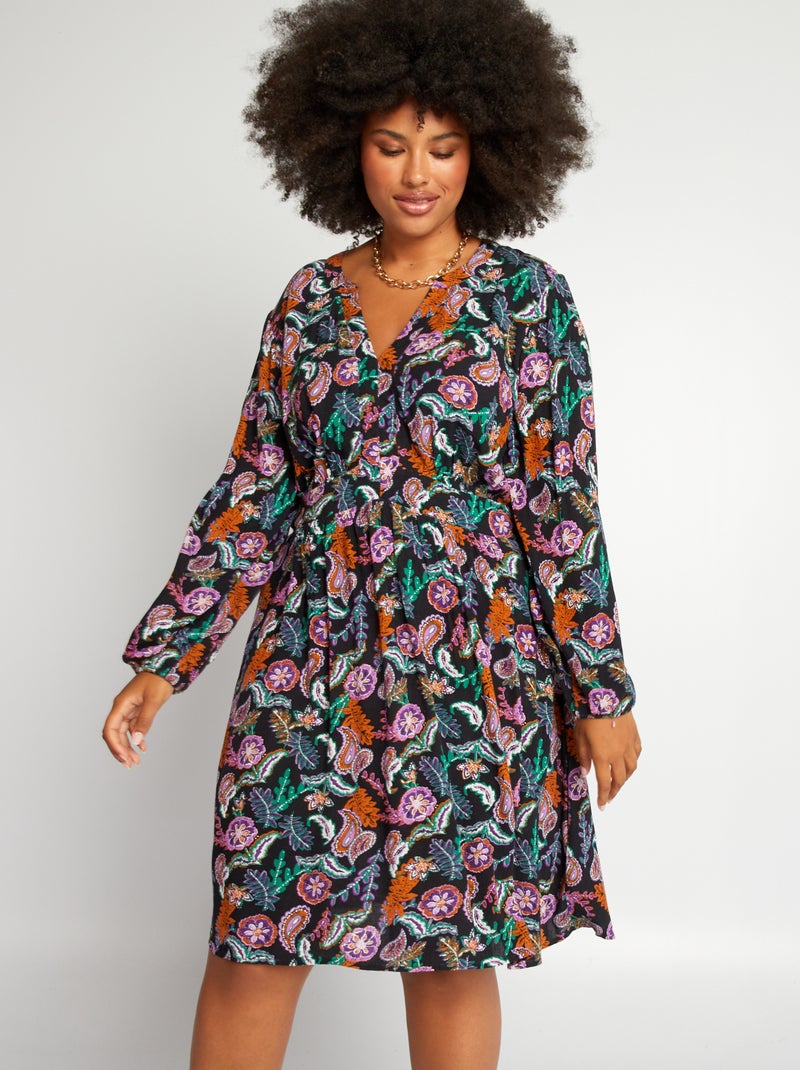 Vestito in maglia crêpe morbida Nero - Kiabi