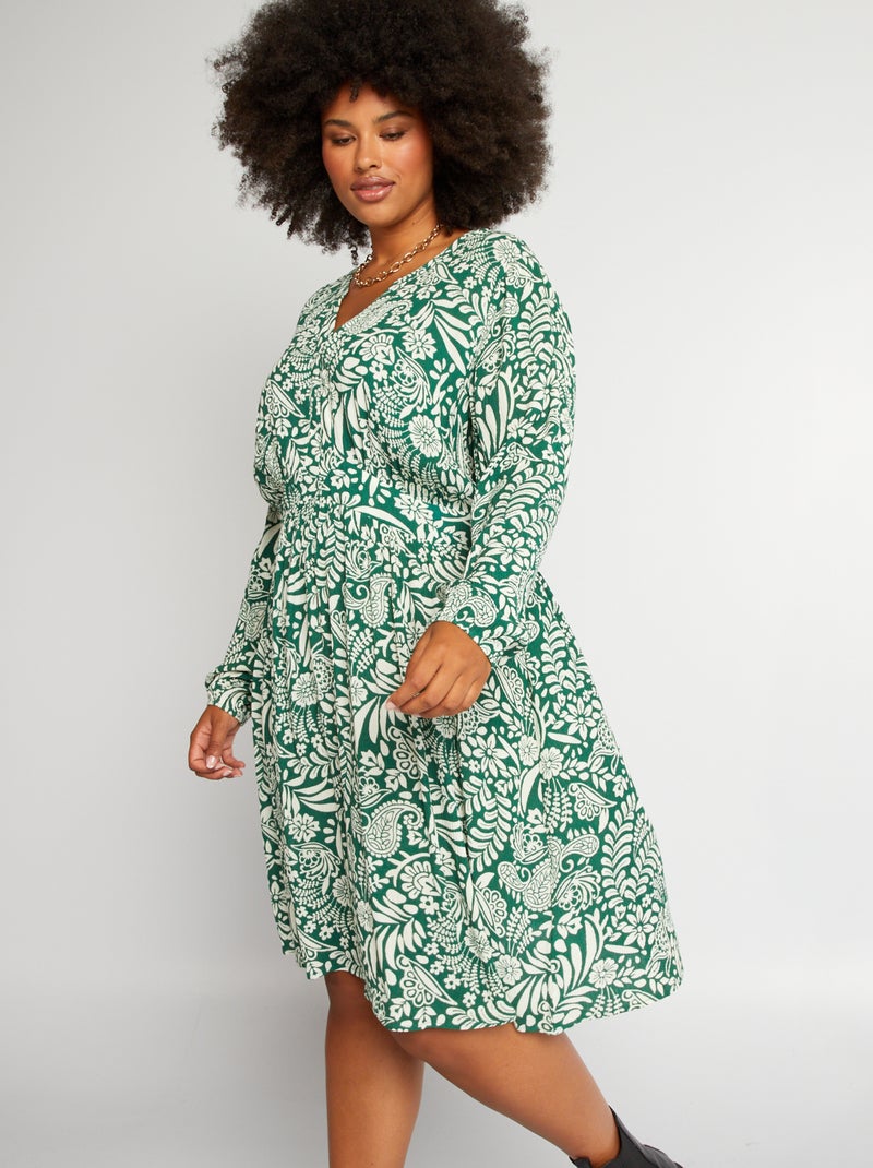 Vestito in maglia crêpe morbida Verde - Kiabi