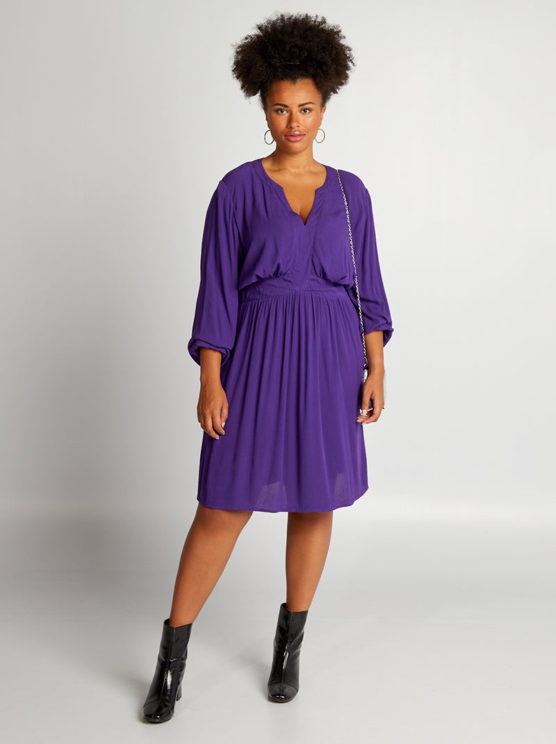 Vestito in maglia crêpe morbida Viola - Kiabi