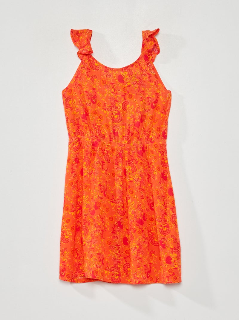 Vestito in maglia effetto crêpe ARANCIONE - Kiabi
