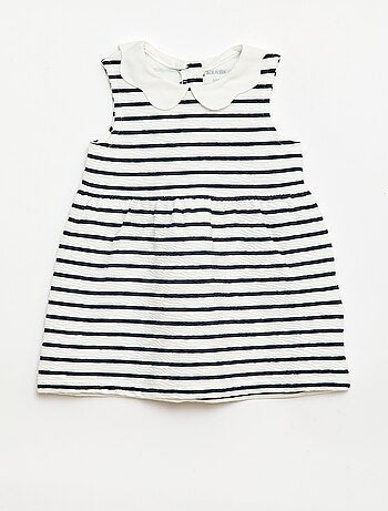 Vestito in maglia effetto stropicciato con collo in popeline