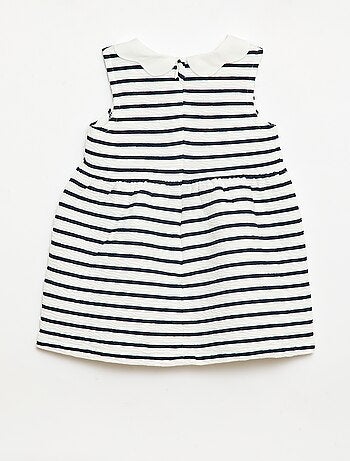 Vestito in maglia effetto stropicciato con collo in popeline