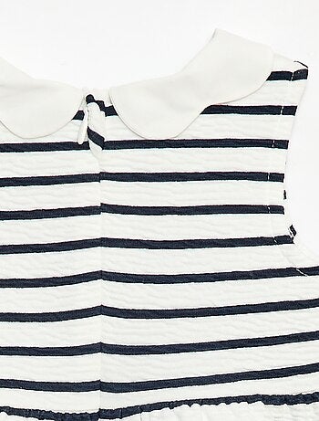 Vestito in maglia effetto stropicciato con collo in popeline