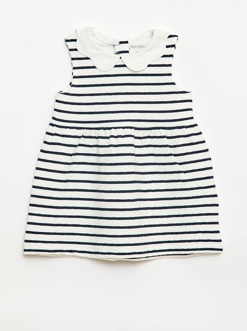 Vestito in maglia effetto stropicciato con collo in popeline - Kiabi