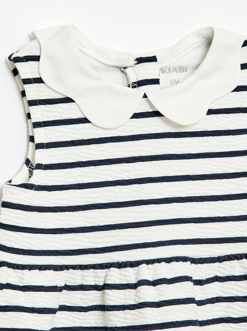 Vestito in maglia effetto stropicciato con collo in popeline - Kiabi