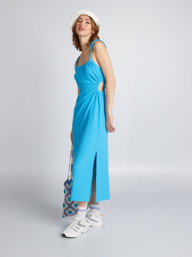 Vestito in maglia goffrata BLU - Kiabi