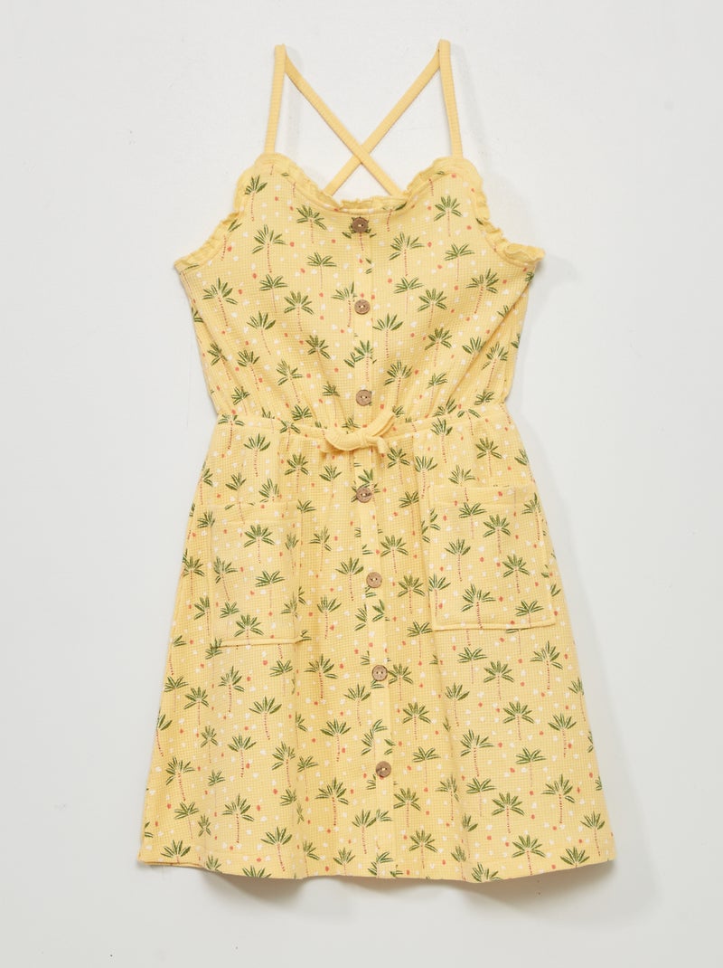 Vestito in maglia goffrata GIALLO - Kiabi