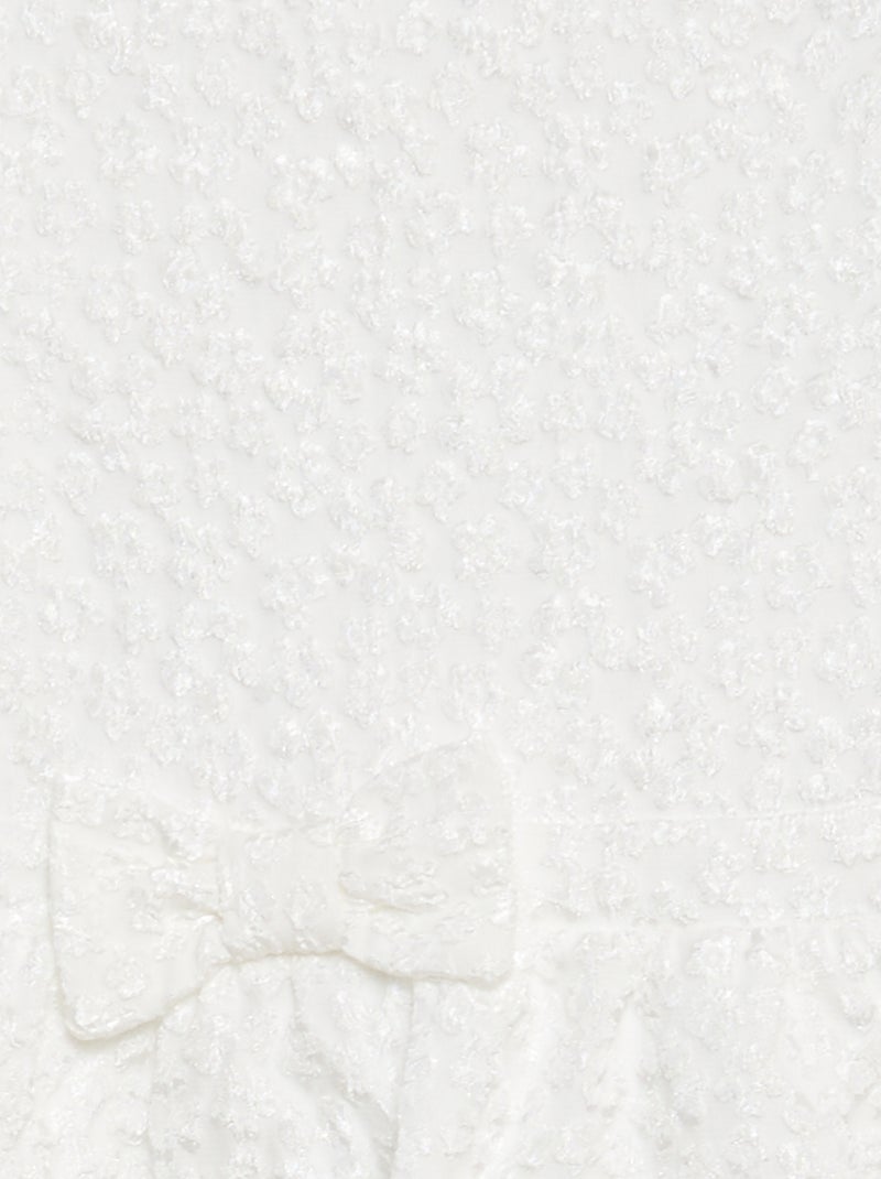 Vestito in maglia pesante da cerimonia con fiori ricamati BIANCO - Kiabi