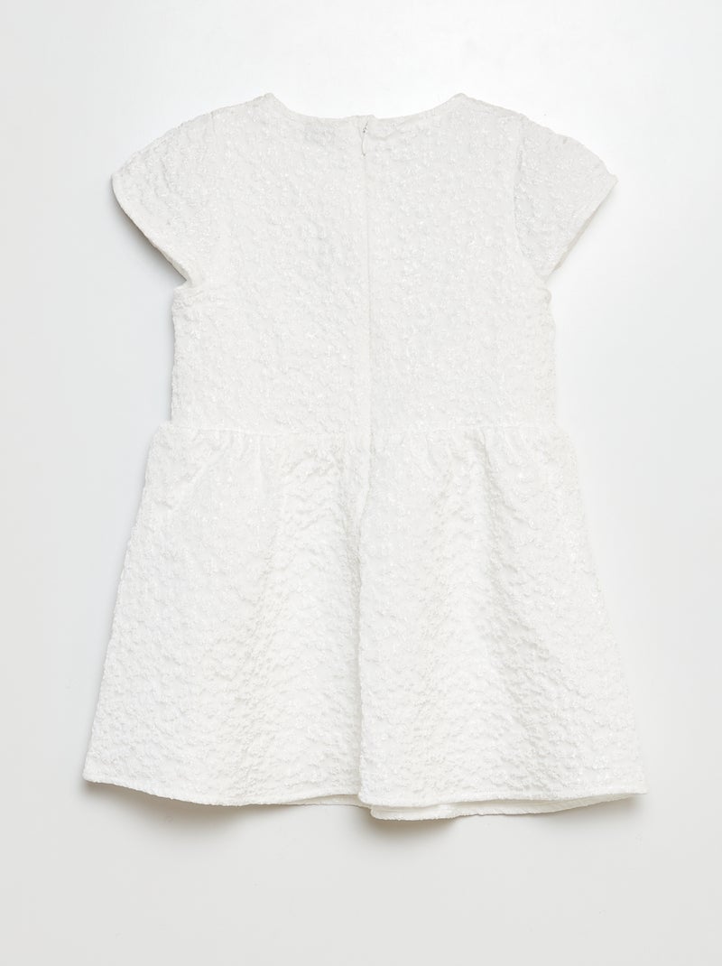 Vestito in maglia pesante da cerimonia con fiori ricamati BIANCO - Kiabi