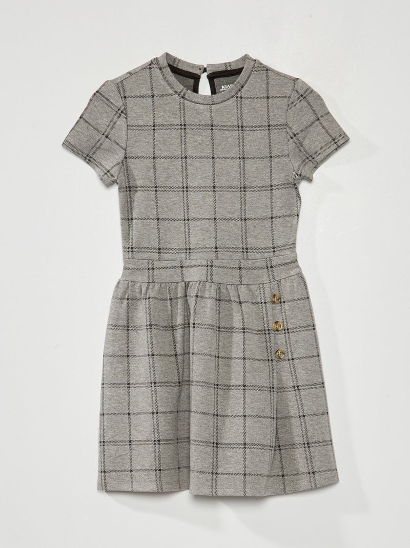 Vestito in maglia punto milano a righe GRIGIO - Kiabi