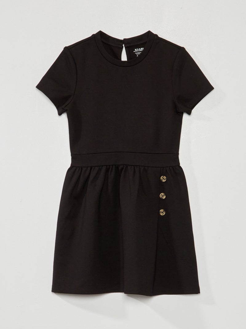 Vestito in maglia punto milano a righe Nero - Kiabi