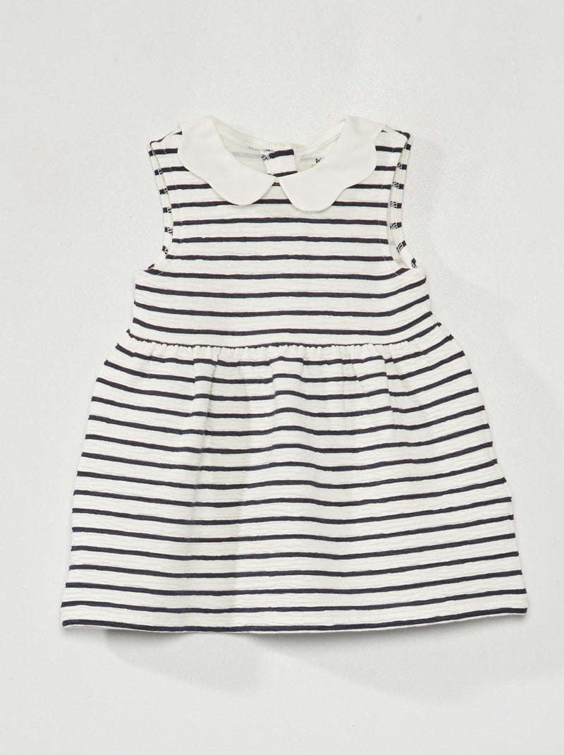 Vestito in maglia stropicciata a righe blu marine - Kiabi