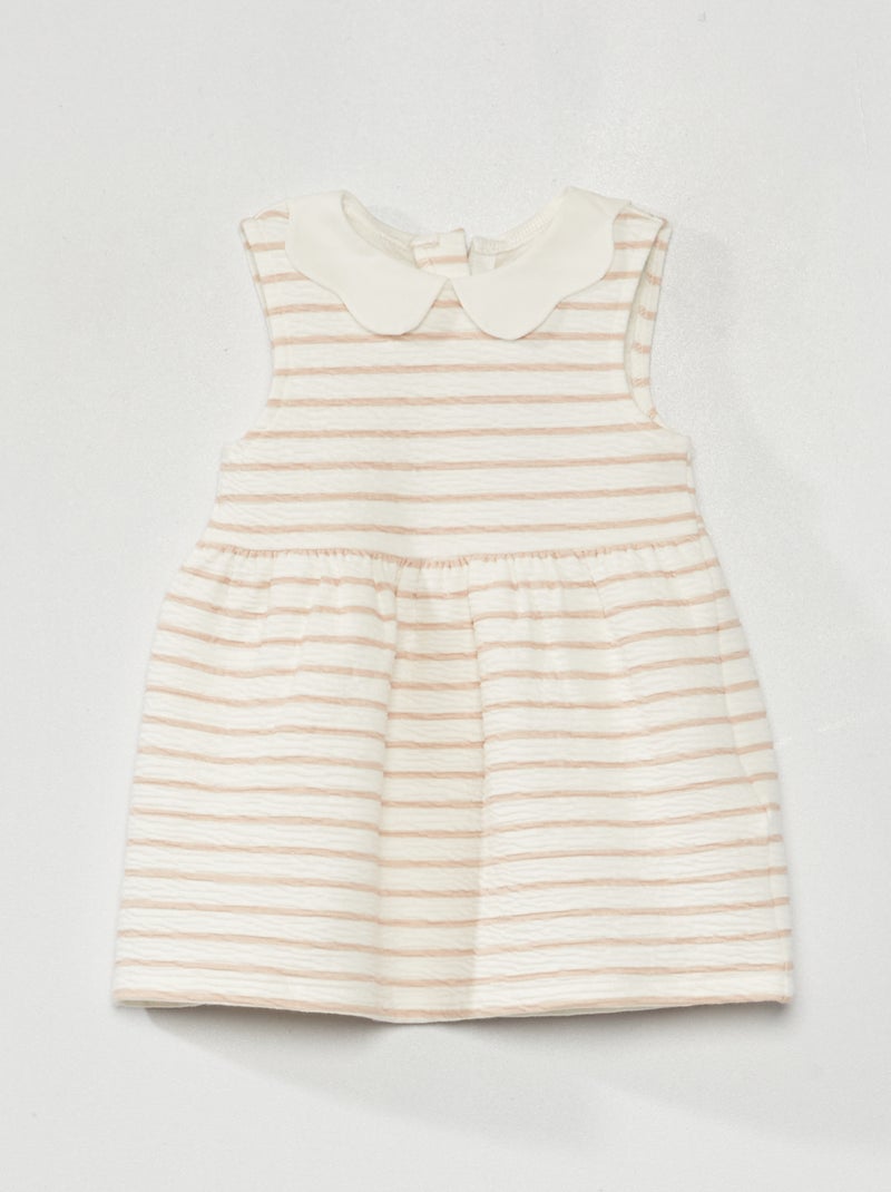 Vestito in maglia stropicciata a righe rosa - Kiabi
